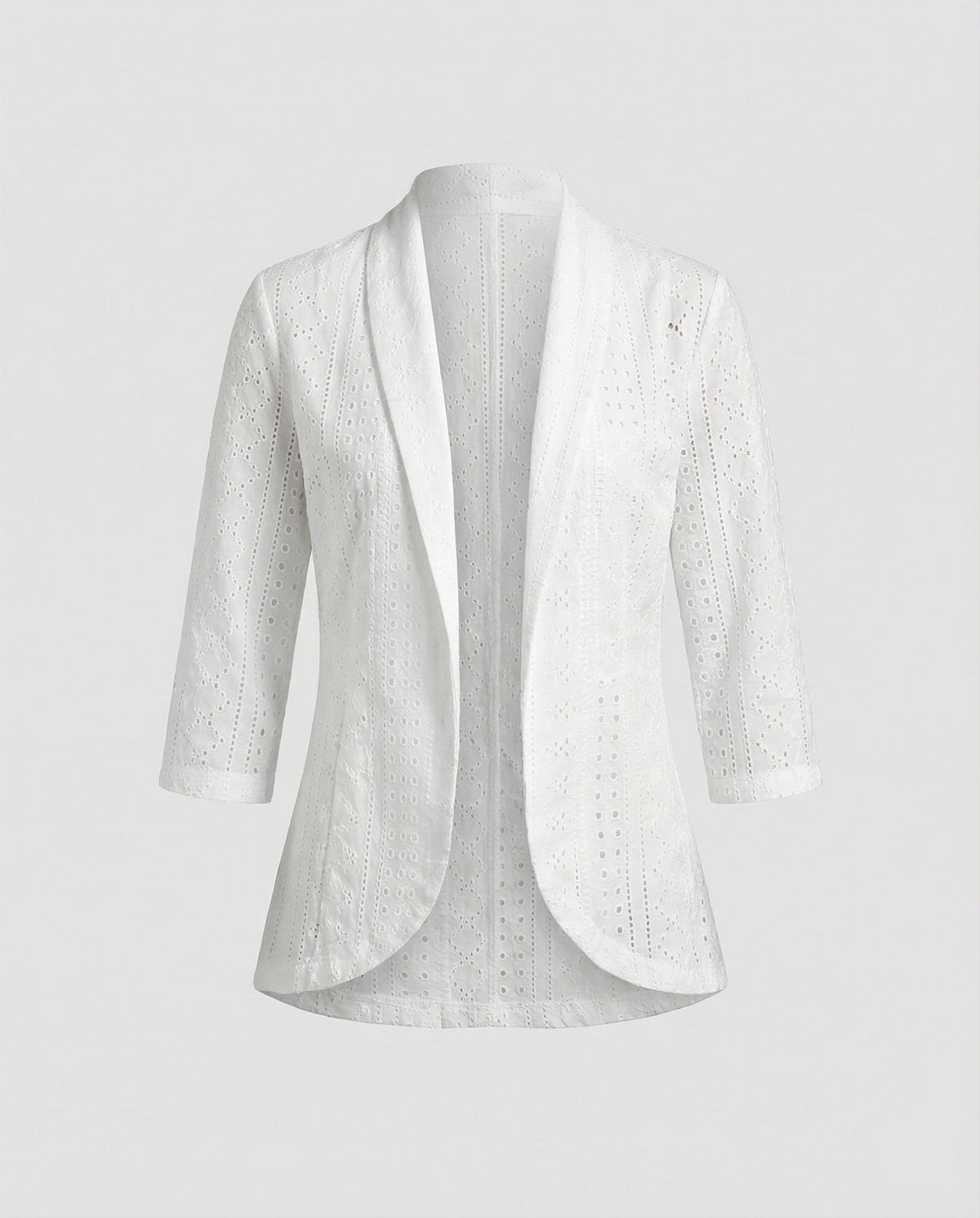 Women's Elegant Blazer with Patterned Cutouts and Tailored Fit