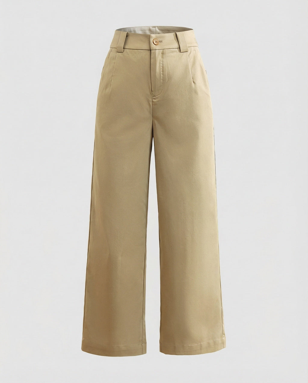 Women's High-Waisted Wide-Leg Pants with Fabric Belt