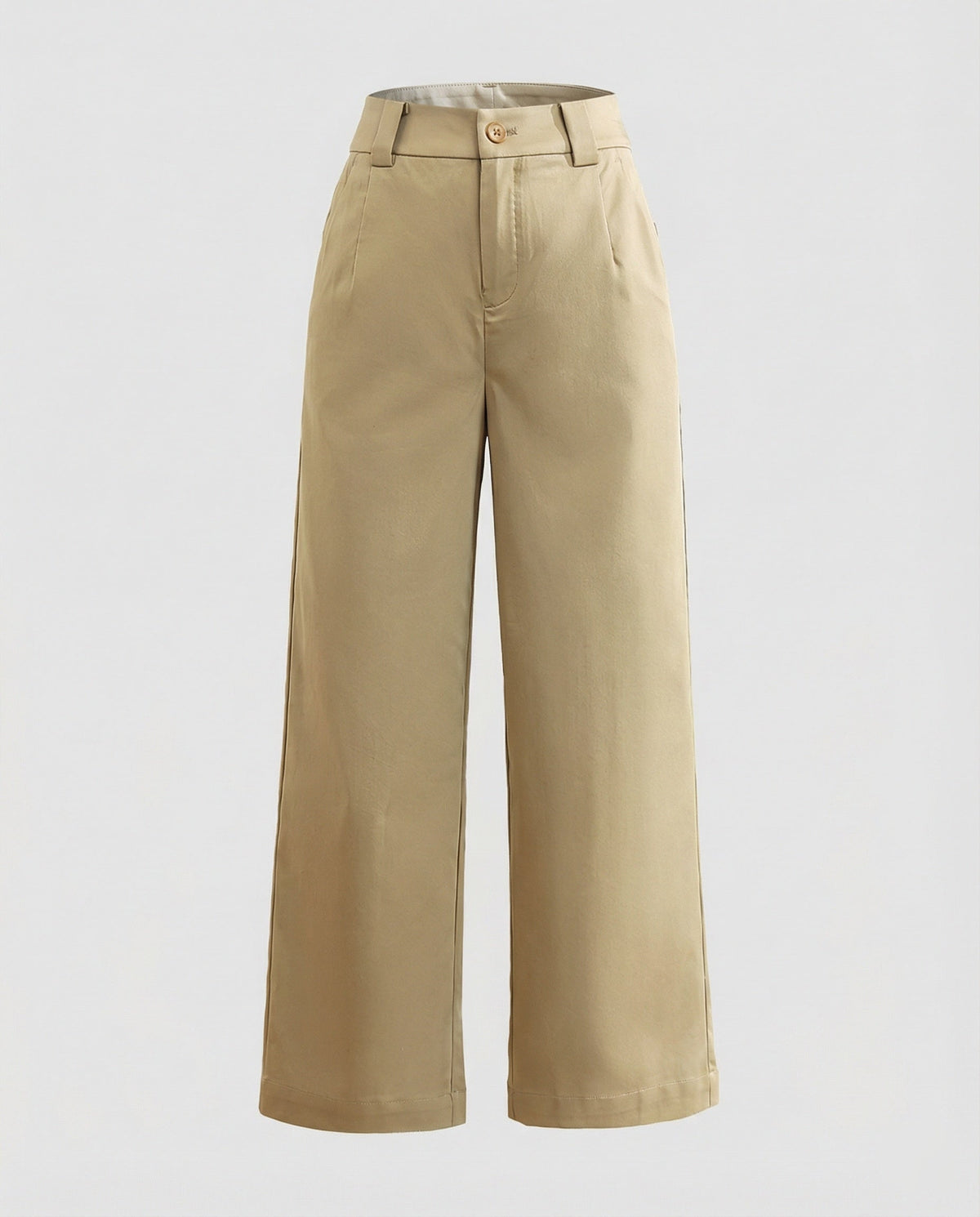 Women's High-Waisted Wide-Leg Pants with Fabric Belt