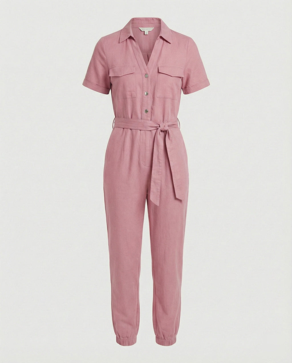 Casual Jumpsuit with Tailored Cut and Full Button Placket