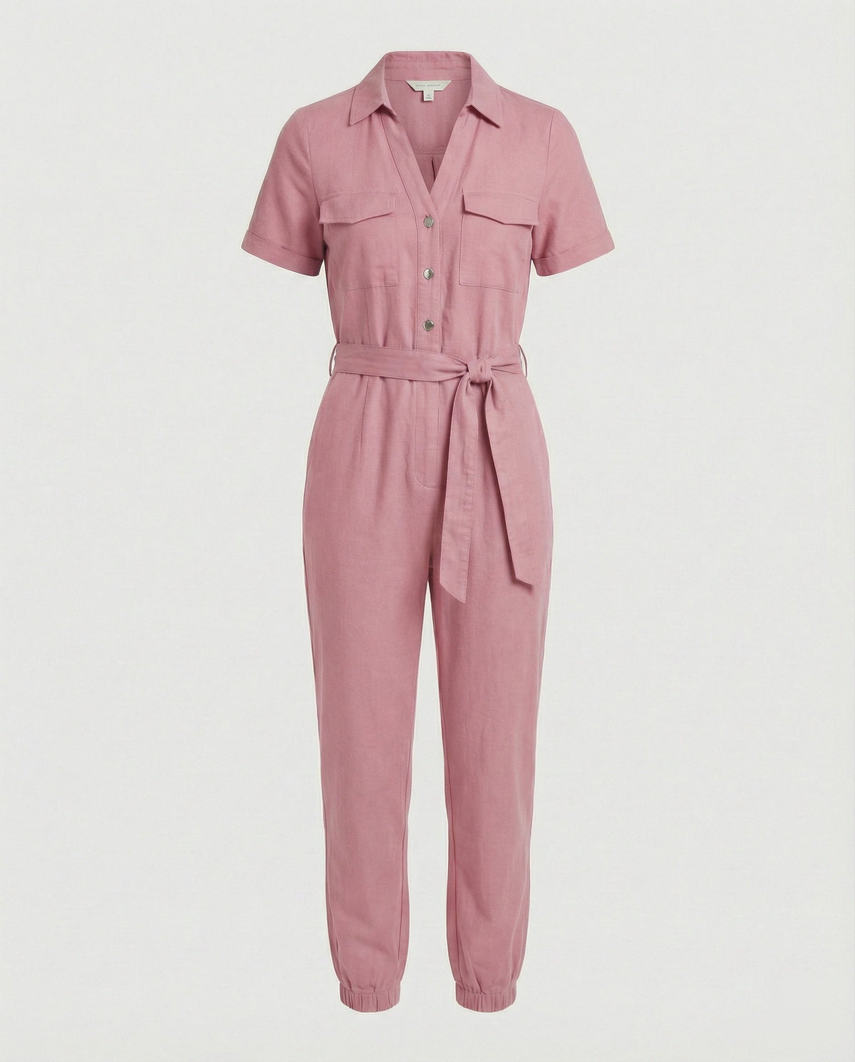Casual Jumpsuit with Tailored Cut and Full Button Placket
