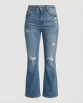 Women's High-Waisted Bootcut Jeans with Vintage Charm