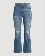 Women's High-Waisted Bootcut Jeans with Vintage Charm