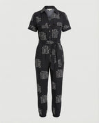 Casual Jumpsuit with Tailored Cut and Full Button Placket