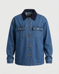 Women's Denim Jacket with Chest Pockets