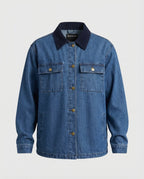 Women's Denim Jacket with Chest Pockets