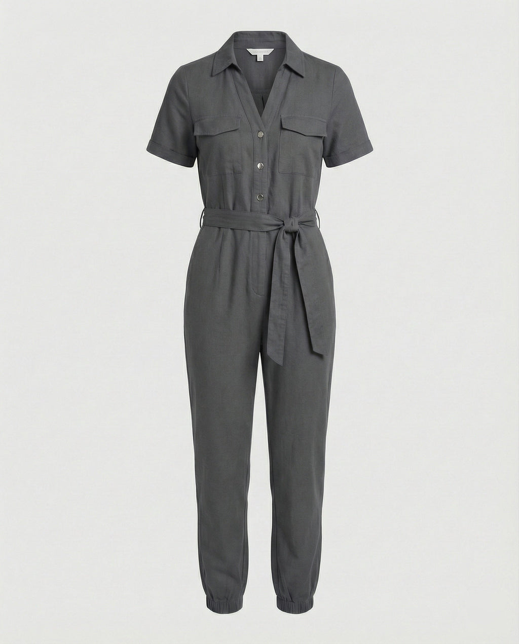 Casual Jumpsuit with Tailored Cut and Full Button Placket