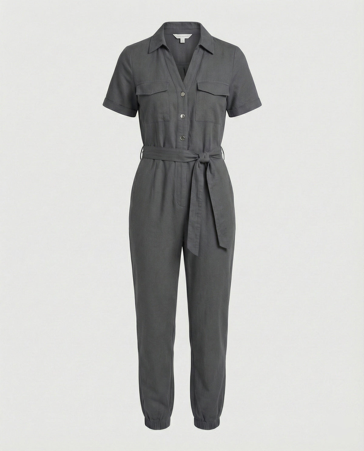 Casual Jumpsuit with Tailored Cut and Full Button Placket