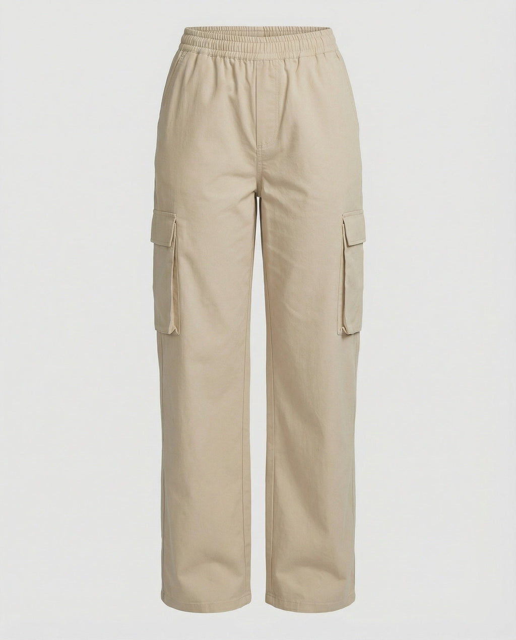 Women's Cargo Pants with Elastic Waistband and Practical Side Pockets