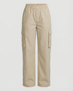 Women's Cargo Pants with Elastic Waistband and Practical Side Pockets