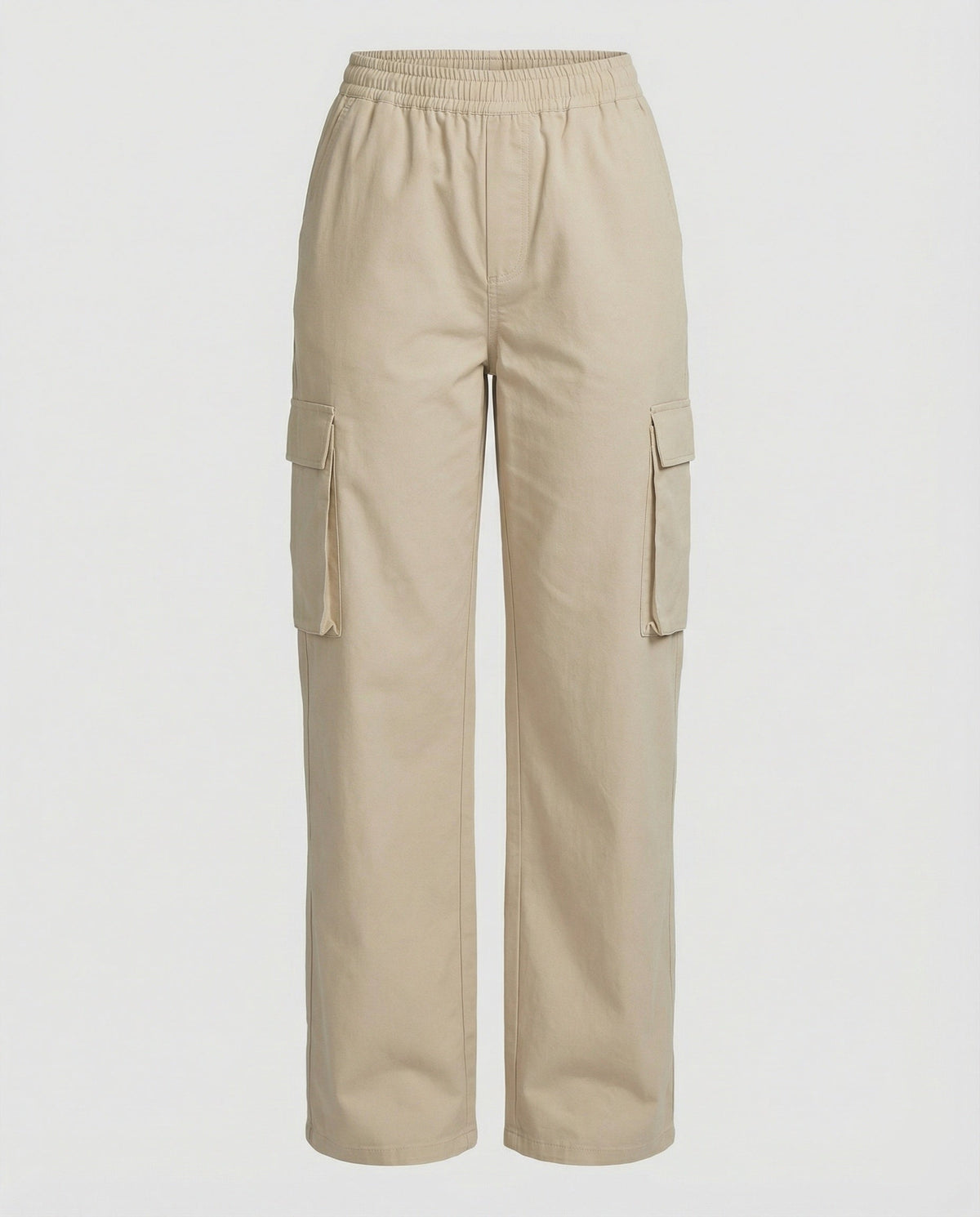 Women's Cargo Pants with Elastic Waistband and Practical Side Pockets