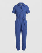 Casual Jumpsuit with Tailored Cut and Full Button Placket