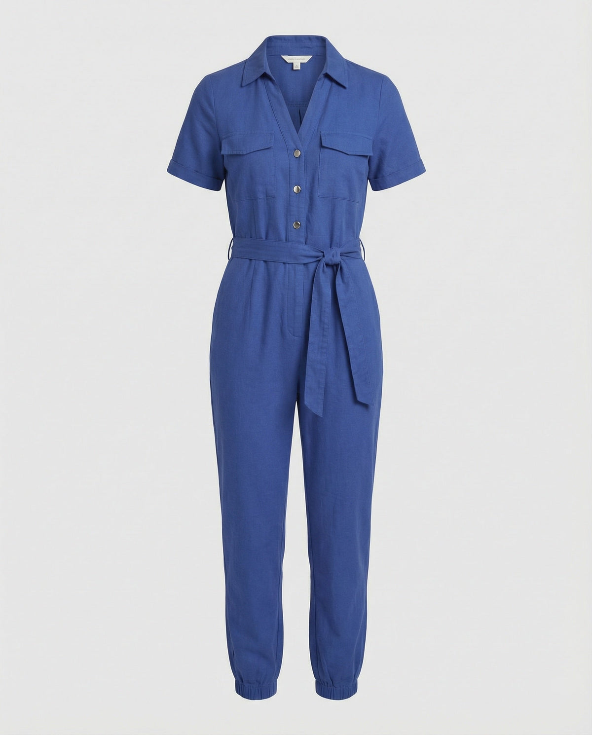Casual Jumpsuit with Tailored Cut and Full Button Placket