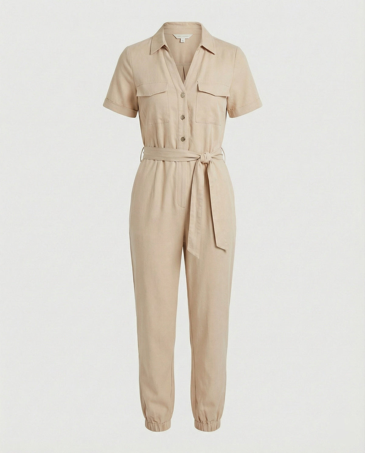 Casual Jumpsuit with Tailored Cut and Full Button Placket