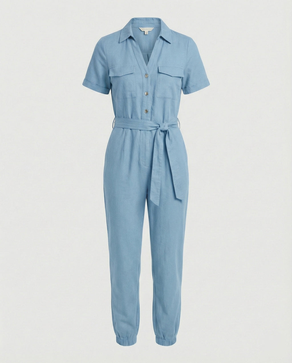 Casual Jumpsuit with Tailored Cut and Full Button Placket