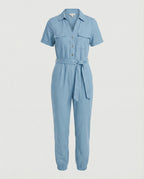 Casual Jumpsuit with Tailored Cut and Full Button Placket