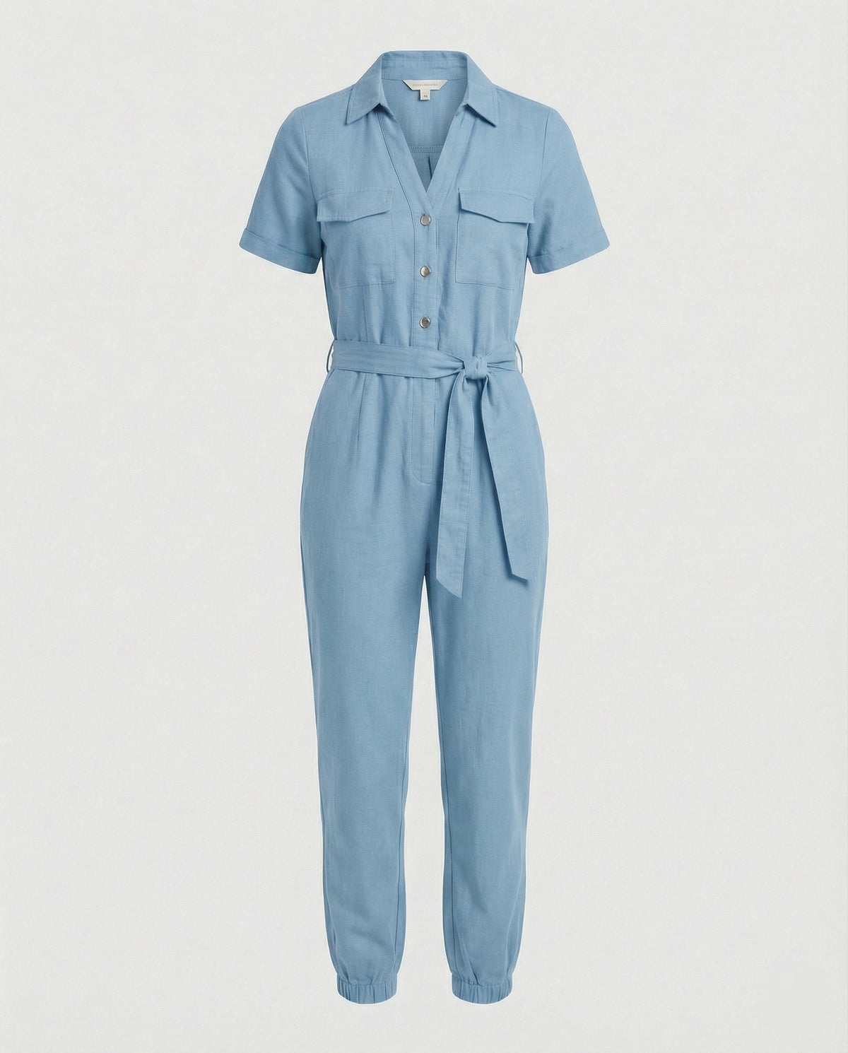 Casual Jumpsuit with Tailored Cut and Full Button Placket
