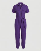 Casual Jumpsuit with Tailored Cut and Full Button Placket
