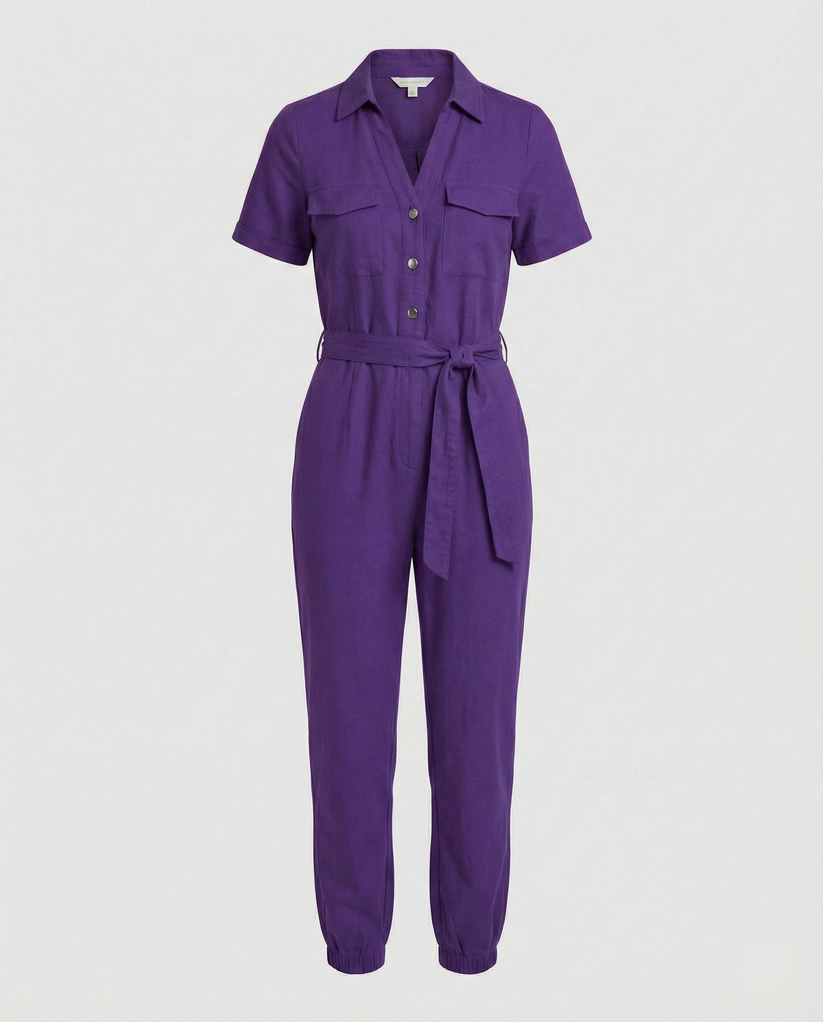 Casual Jumpsuit with Tailored Cut and Full Button Placket