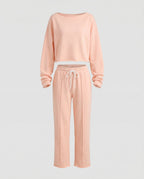 Women's Casual Sweatshirt and Wide-Leg Pants Set