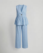 Elegant Women's Linen Trouser Suit