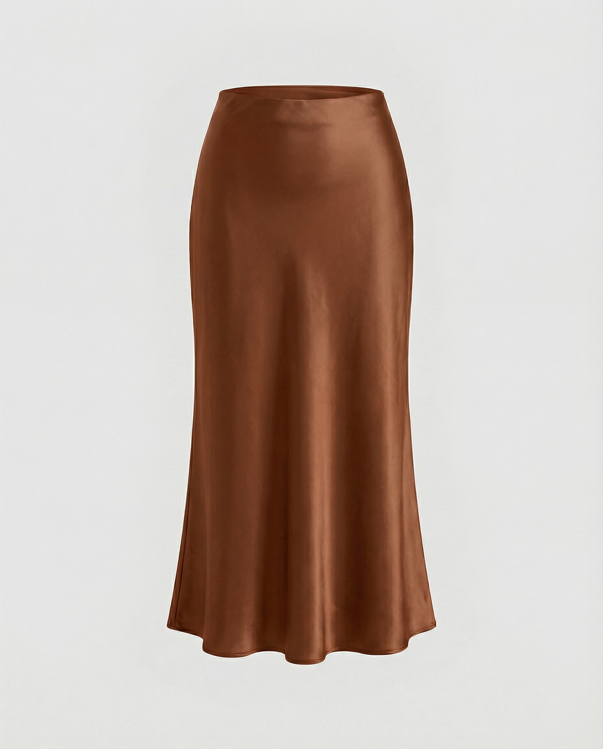 Women's Elegant Satin Midi Skirt with Flowing Cut and High Waist