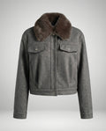 Women's Wool Jacket with Faux Fur Collar