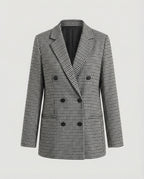 Women's Plaid Double-Breasted Blazer
