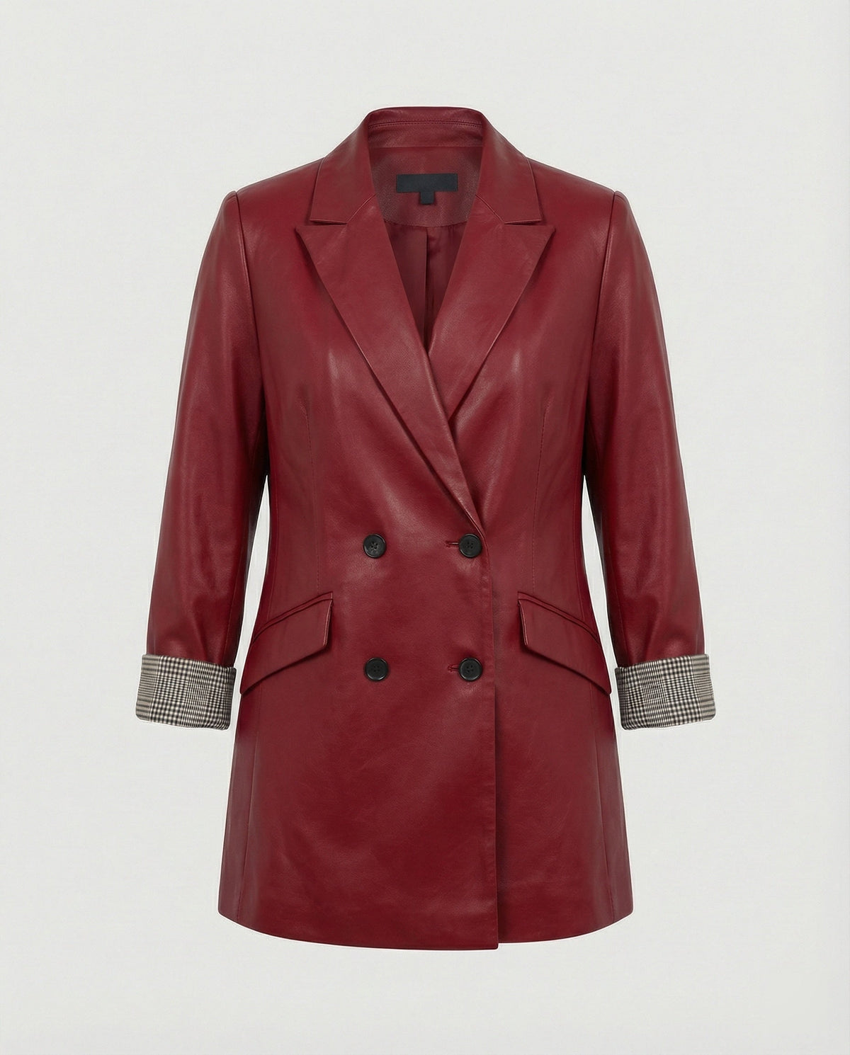 Women's Double-Breasted Blazer with Contrast Cuffs