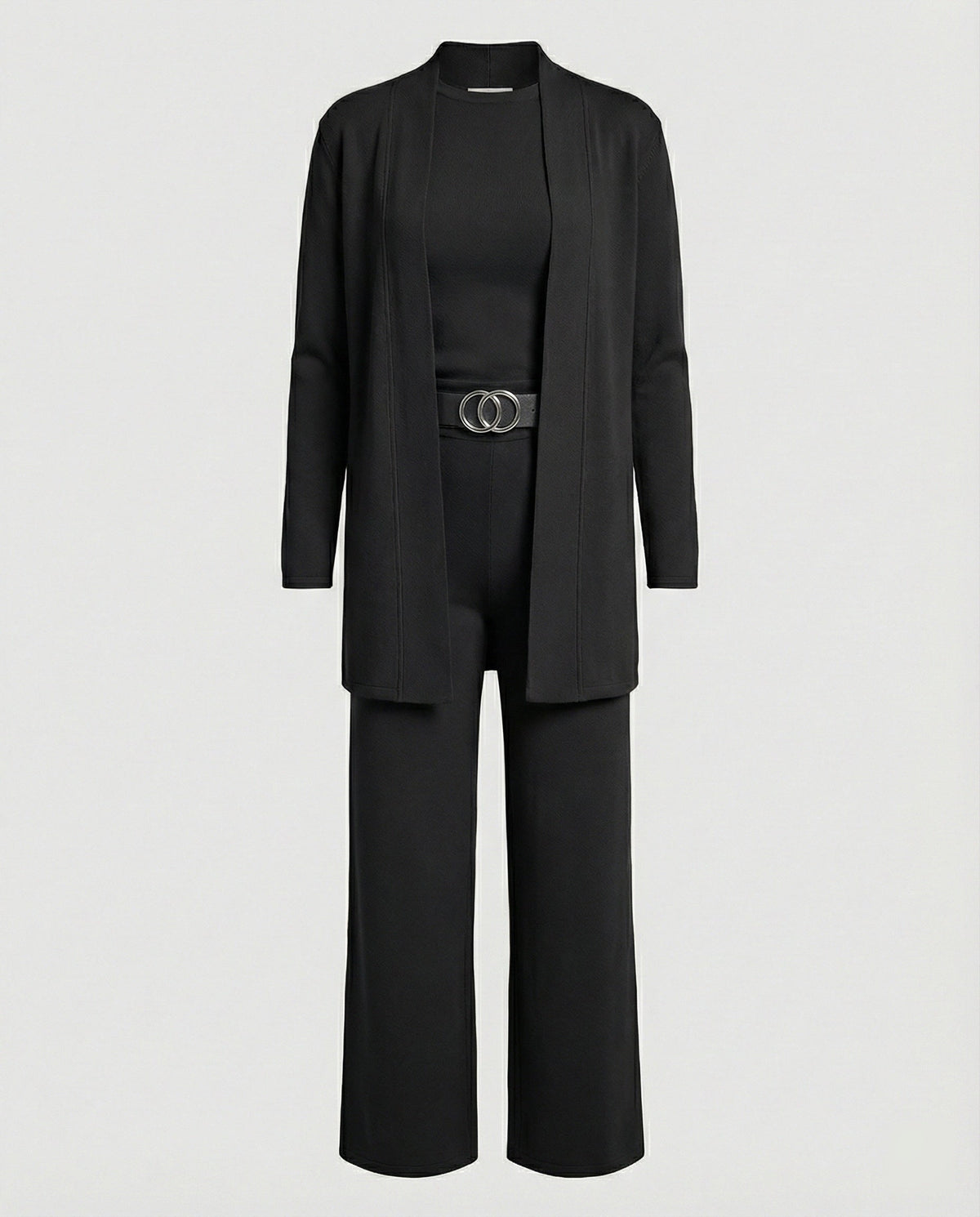 Two-Piece Jersey Blazer and Palazzo Pants Set