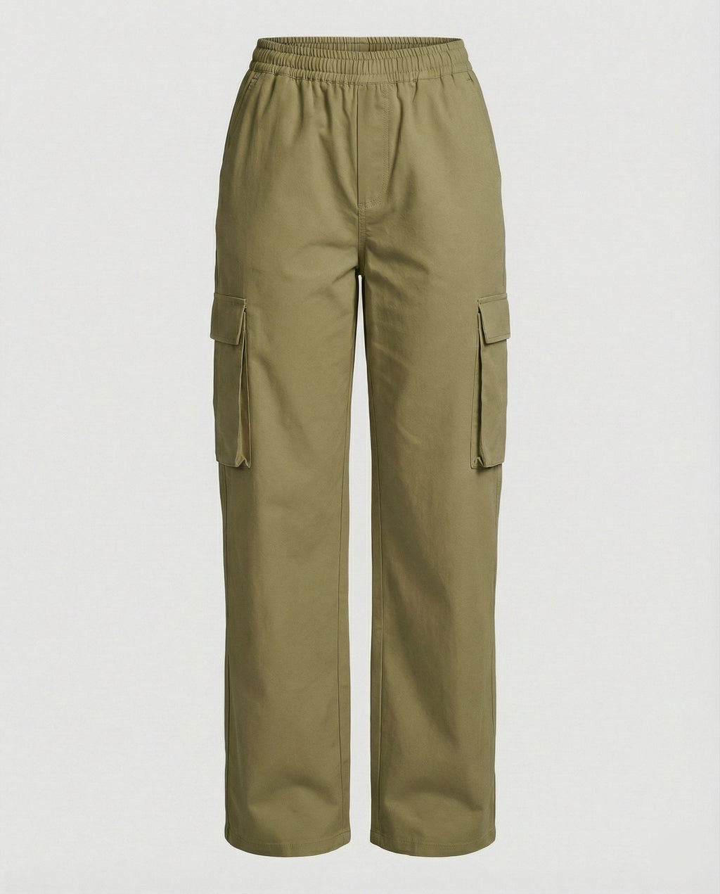 Women's Cargo Pants with Elastic Waistband and Practical Side Pockets
