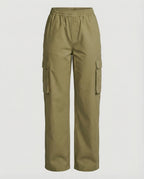 Women's Cargo Pants with Elastic Waistband and Practical Side Pockets