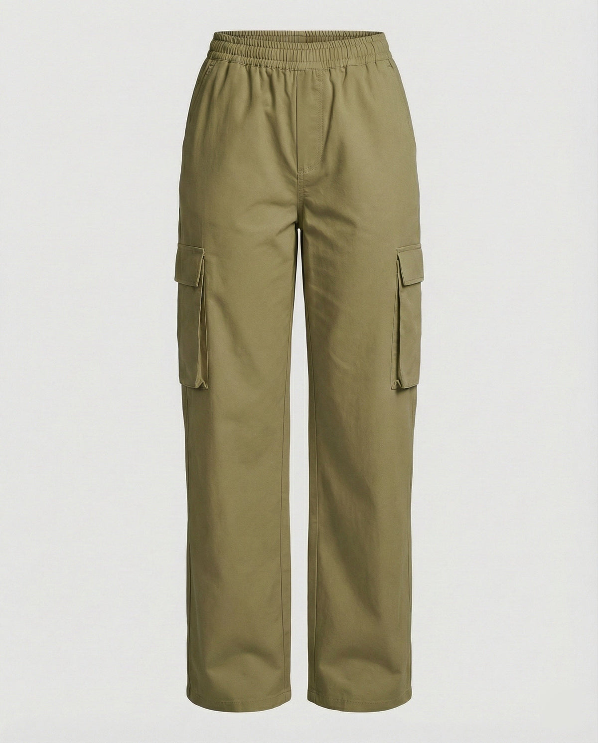 Women's Cargo Pants with Elastic Waistband and Practical Side Pockets