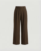 Women's High-Waisted Wide-Leg Dress Pants with Pleats