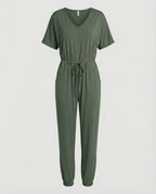 Women's Lightweight Jumpsuit with Loose Fit and Adjustable Waist