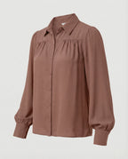 Elegant Blouse with Puff Sleeves and Button Details