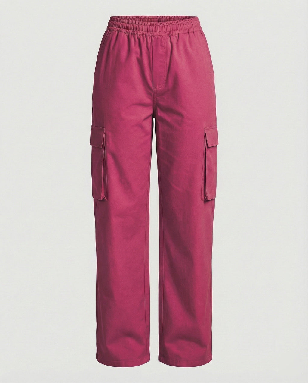 Women's Cargo Pants with Elastic Waistband and Practical Side Pockets