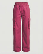 Women's Cargo Pants with Elastic Waistband and Practical Side Pockets