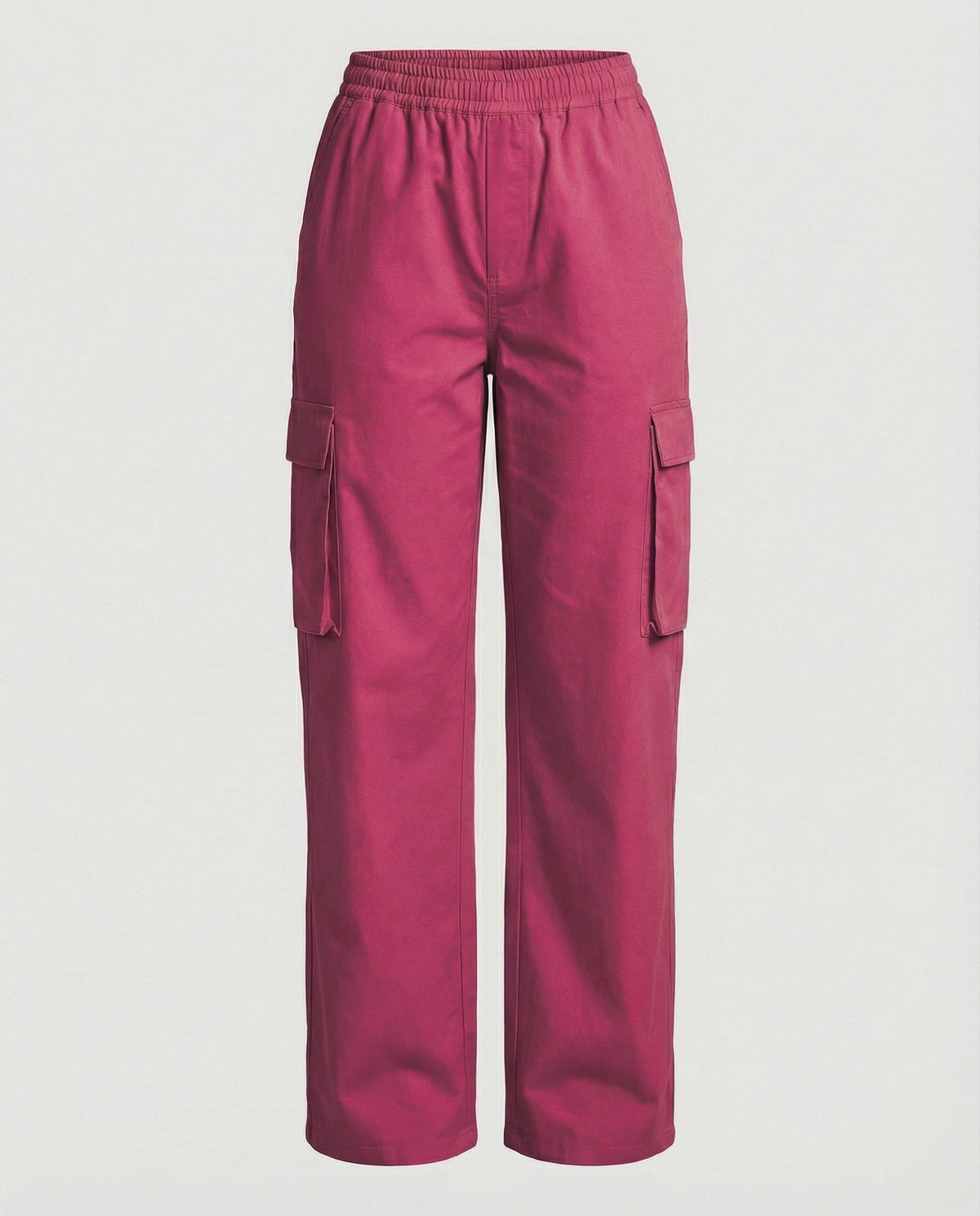 Women's Cargo Pants with Elastic Waistband and Practical Side Pockets