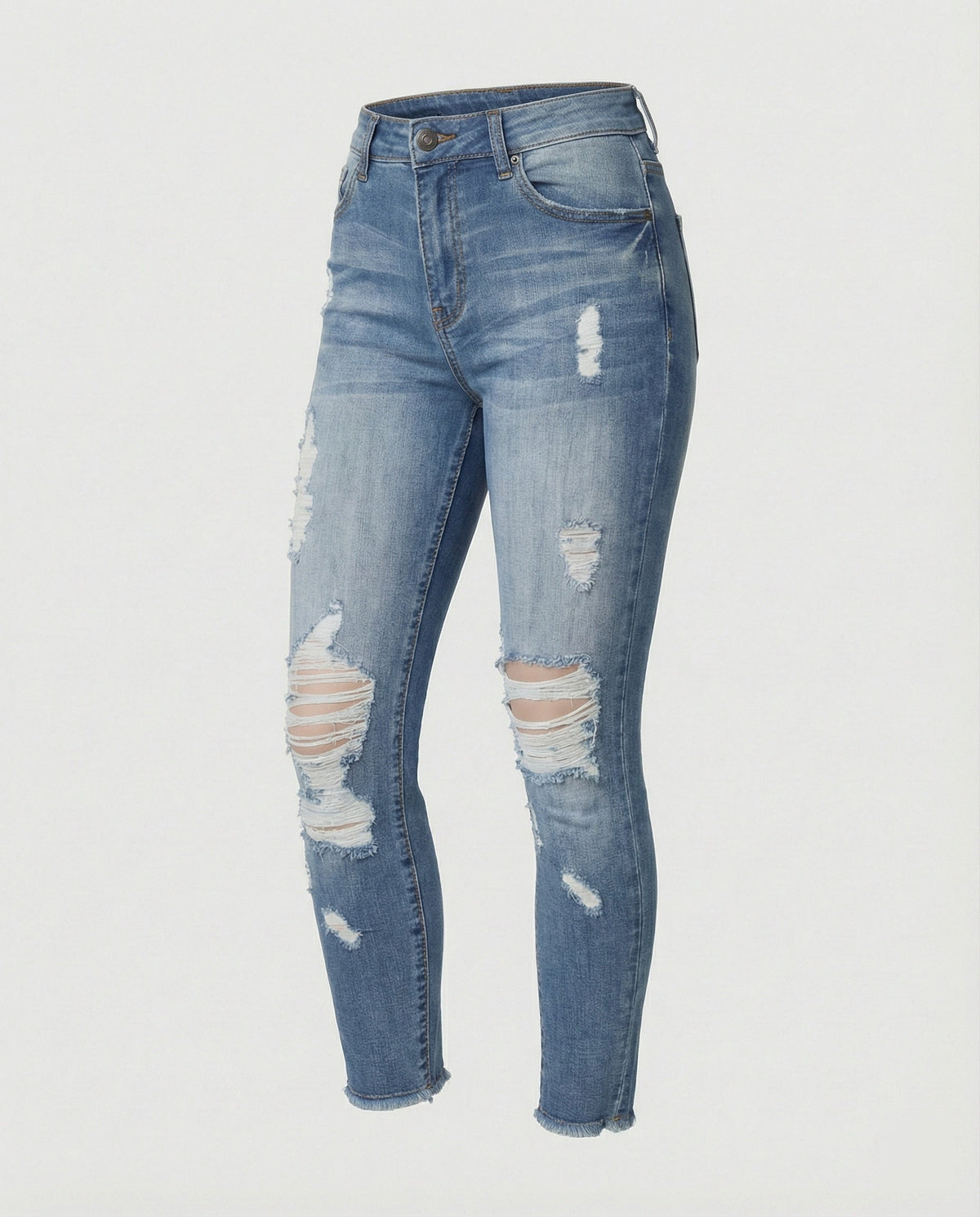 Women's Slim Fit Distressed High-Waisted Jeans
