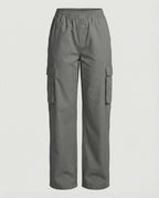 Women's Cargo Pants with Elastic Waistband and Practical Side Pockets