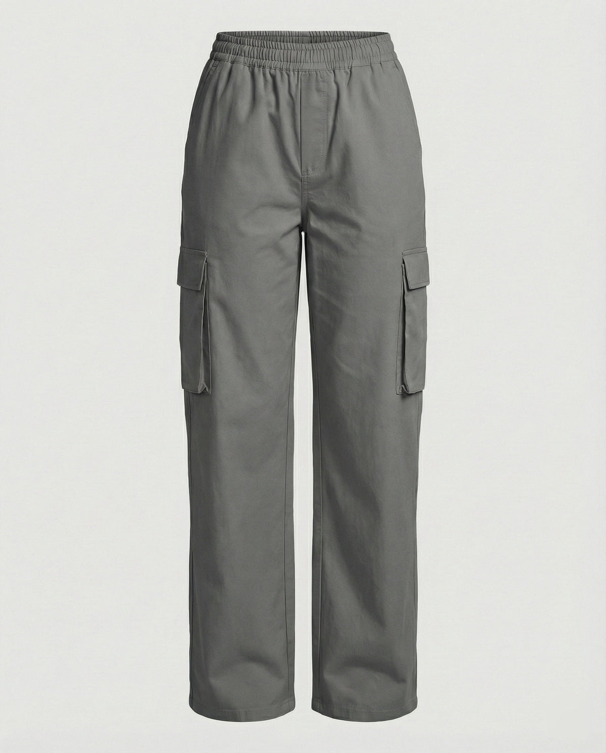 Women's Cargo Pants with Elastic Waistband and Practical Side Pockets