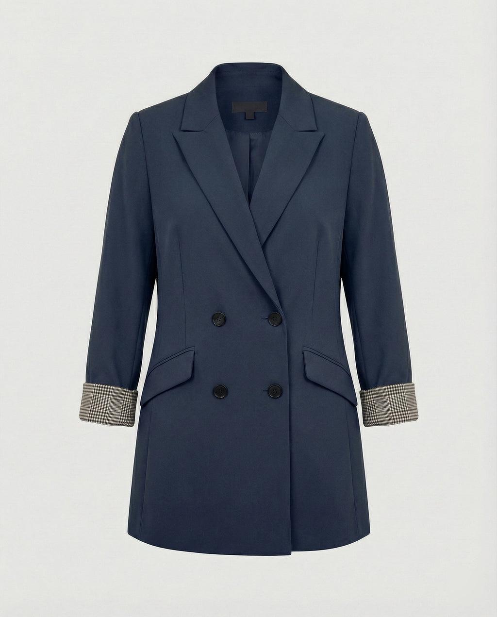 Women's Double-Breasted Blazer with Contrast Cuffs