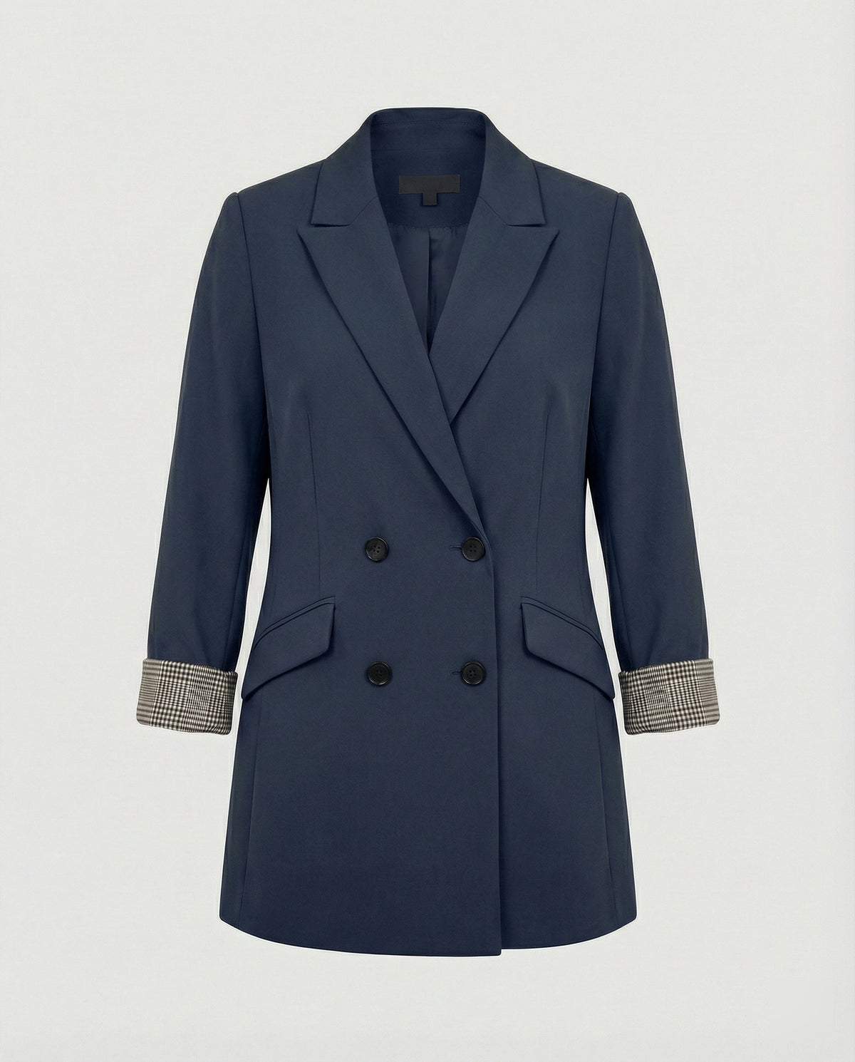 Women's Double-Breasted Blazer with Contrast Cuffs