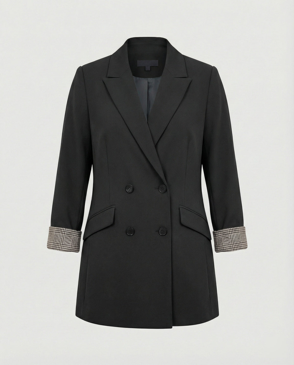 Women's Double-Breasted Blazer with Contrast Cuffs