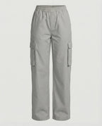 Women's Cargo Pants with Elastic Waistband and Practical Side Pockets