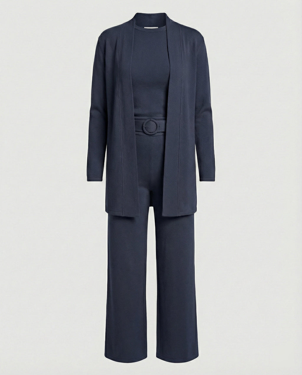 Two-Piece Jersey Blazer and Palazzo Pants Set