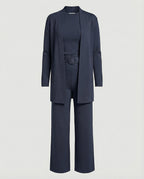 Two-Piece Jersey Blazer and Palazzo Pants Set