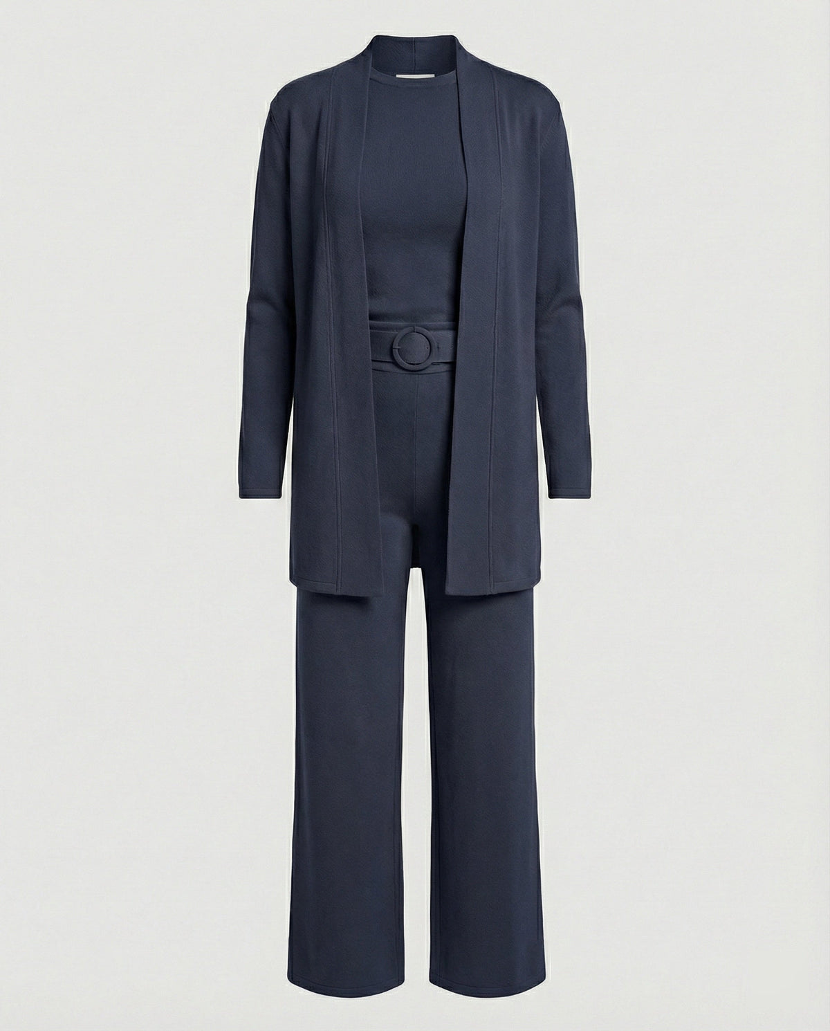 Two-Piece Jersey Blazer and Palazzo Pants Set