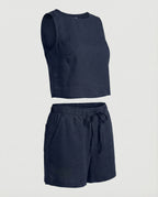 Women's Two-Piece Set with Crop Top